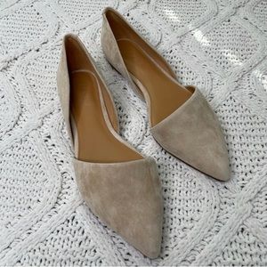 J Crew Saddle Brown Cream Zoe Suede Leather D’Orsay Pointed Flats